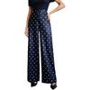 European & American Retro Polka Dot High Waist Wide Leg Casual Pants for Women