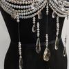 Women's Glass Crystal Beads Body Jewelry Multi Layered Chest Chain Bralette For Music Festival And Photoshoot Costumes