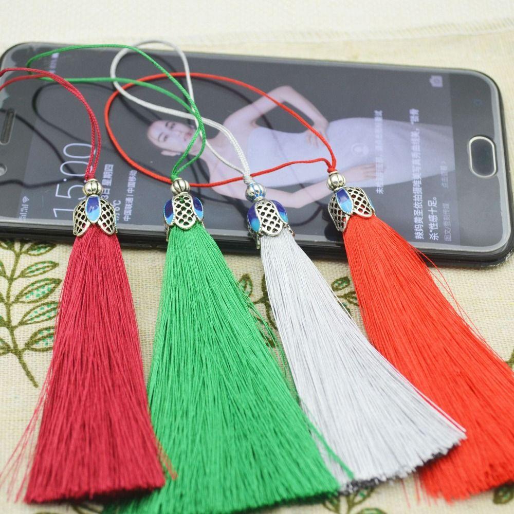 Rope Tassels Mobile Phone Straps Silk Cloisonne Keychain Mobile Phone Lanyard Phone Pendant