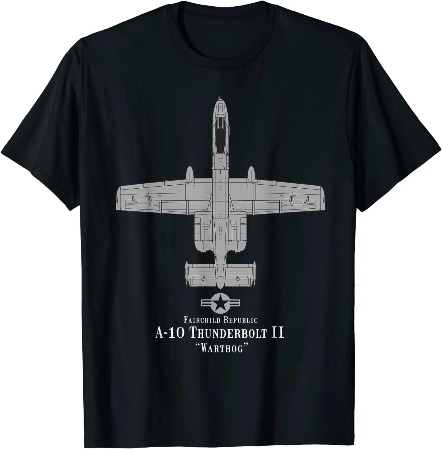 

A10 Warthog Thunderbolt II Attack Aircraft Tech Drawing T Shirt 100 Cotton ONeck Casual Tshirts Loose Top New Size S3XL S
