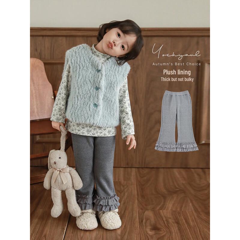 YouYou Girls' Fleece-Lined Flared Winter Pants