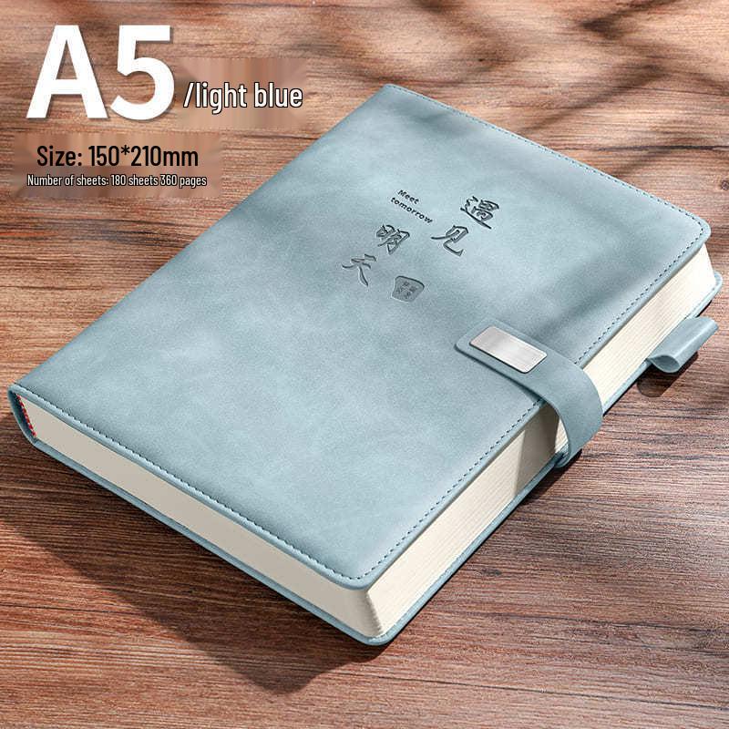 A5 Retro Leather Notebook: Simple Korean Style Diary for Business Meetings and Students