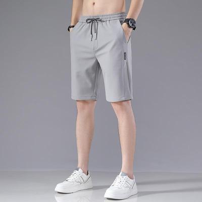 Pantaloncini estivi da uomo traspiranti in seta di ghiaccio - Leggeri, tinta unita, versatili, casual.