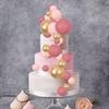 34pcs Pink Gold Ball Cupcake Toppers DIY Foam Ball Cake Decoration for Wedding Anniversary Birthday Party Supplies Decorations