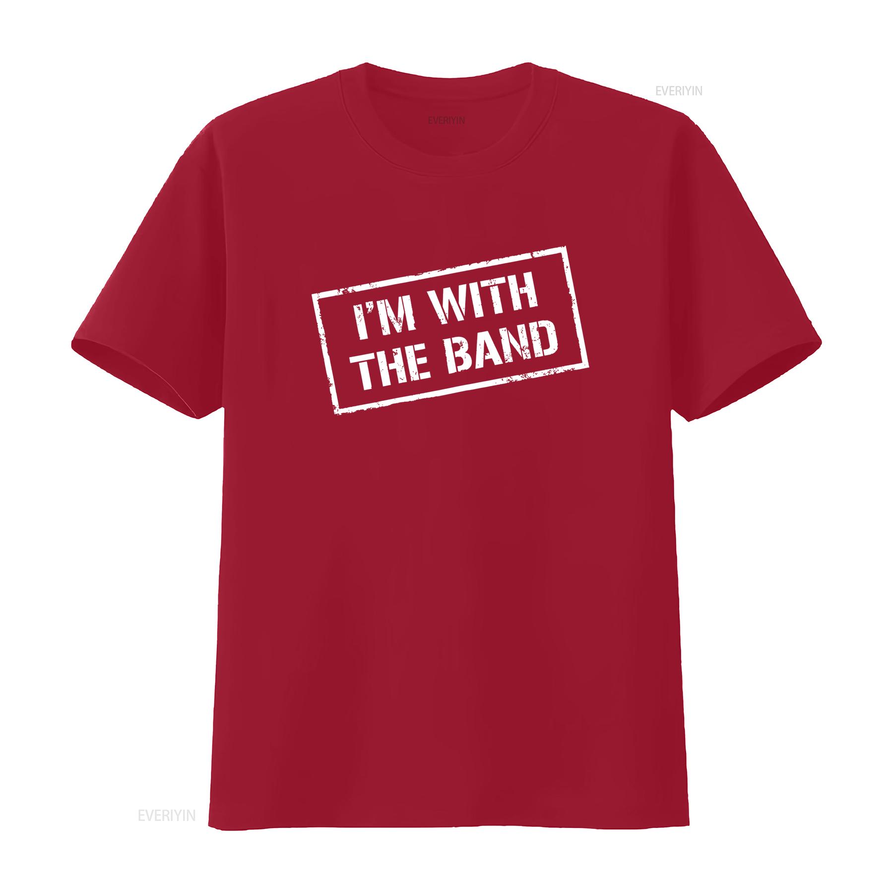 I M WITH THE BAND T Shirt Rock ConcerT Music vintage Washed graphic Casual streetwear Stylish Breathable Versatile S