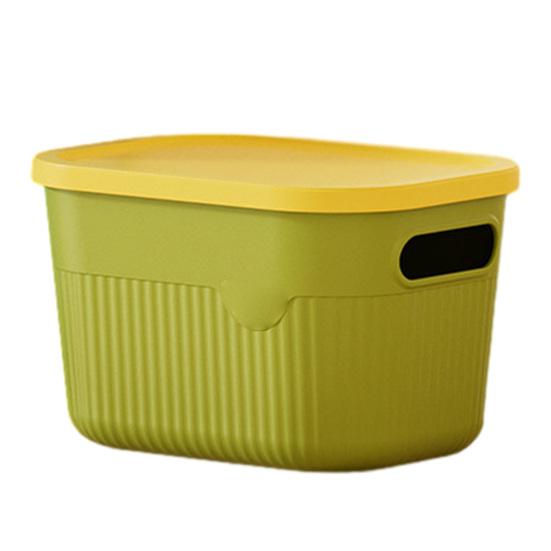 Storage Box with Handle And Lid Organizer Space Saving Stackable Container for Kitchen Bedroom Dormitory S
