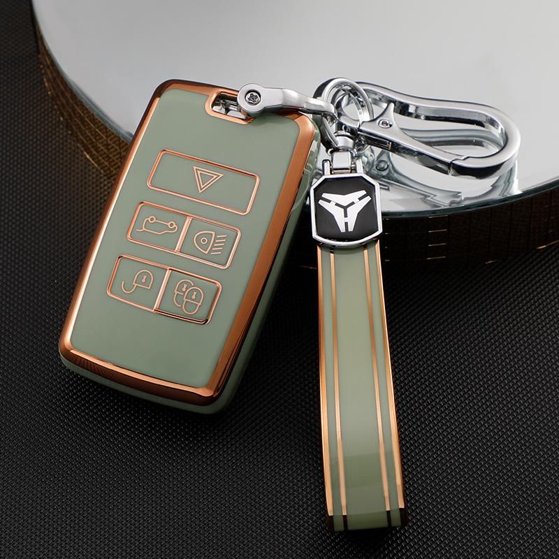 Land Rover Key Case for Range Rover, Sport, Evoque, Discovery 4, Defender 110, Velar, Freelander - 5 Shell Buckle