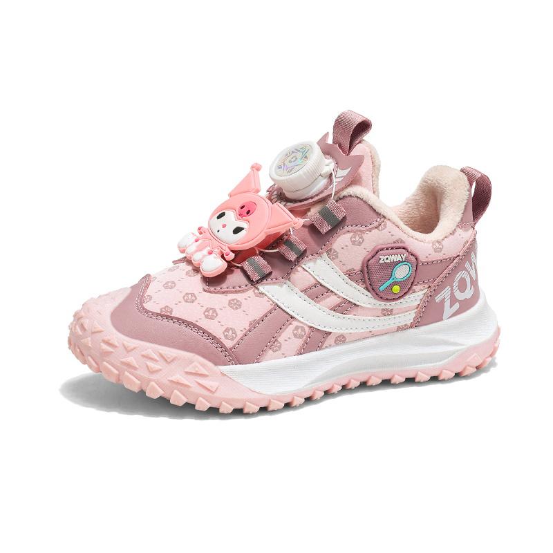 

Новые повседневные туфли на шнуровке для девочек на плоской подошве, износостойкие утолщенные кроссовки для тренировок на открытом воздухе, спортивная обувь с вращающейся пряжкой, хлопковая обувь 30 розовый