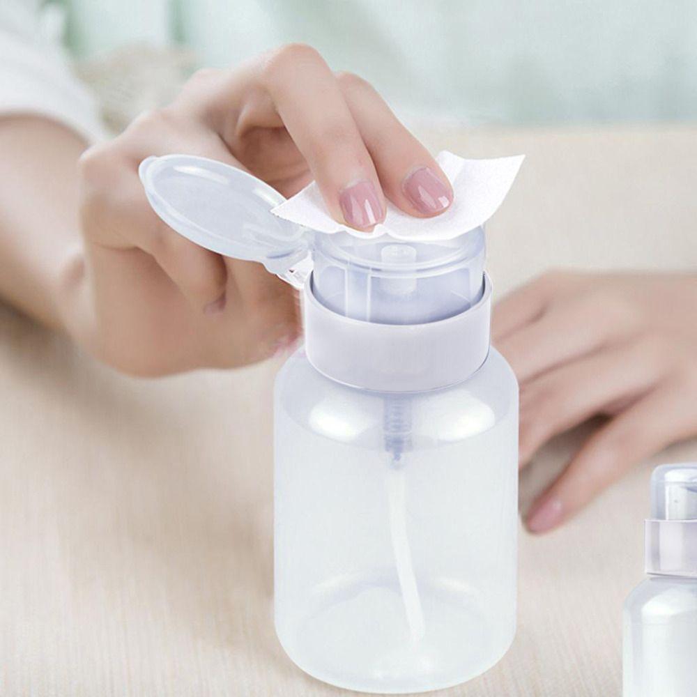 Manicure Liquid 200mL Nail Polish Remover Pump Dispenser Container Clean Acetone Empty Bottle