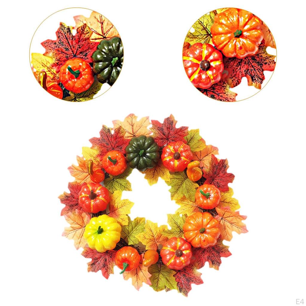 Halloween Artificial Wreath Hanging Decorations Desktop Maple Leaves Decorative