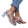 2023 Clear Platform Waterproof Chunky Heel Floral Roman Women's Sandals