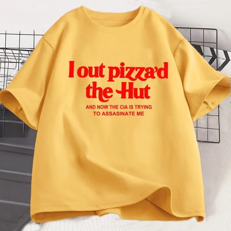 

I Out Pizza d The Hut CIA Assassinate Me Cursed T-Shirt Unisex WOMEN Tee Cursed T Shirt Paris Hilton Tshirt Cotton Short Sleeve Tee 4XL