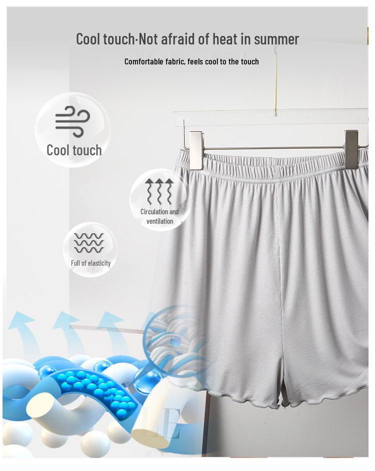 Damen High Waist Bambus Baumwolle Rüschenshorts - Übergröße, Lässig, Weites Bein, Sommerbekleidung