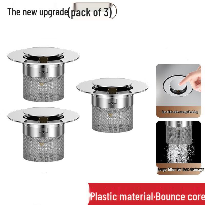 

LISM Stainless Steel Sink Drain Filter Stopper (3-Pack)