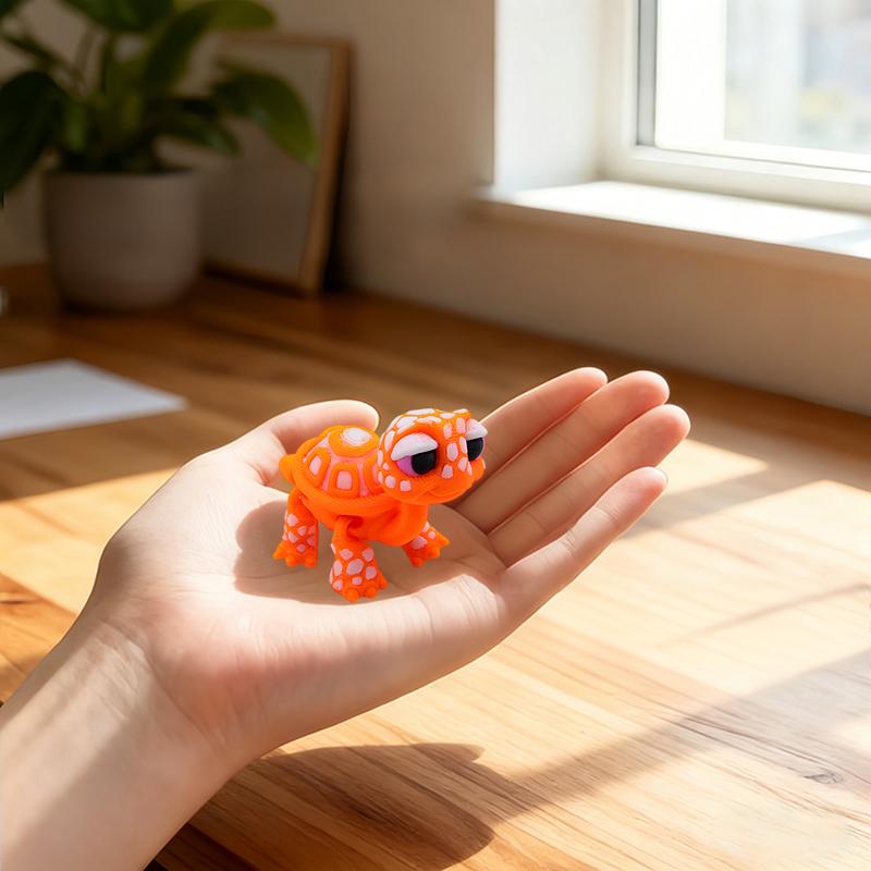 Kunststoff 3D-gedrucktes Schildkrötenmodell Exquisites Cartoon-simuliertes Tiermodell Bewegliche Gelenke Schreibtischdekorationen Feiertagsgeschenke
