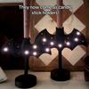 Large Twinkle Bat Candlestick Halloween Light-up Bat Candle Holder Gothic Candelabra Centerpiece with LED Twinkle Light for Home Dinner Table