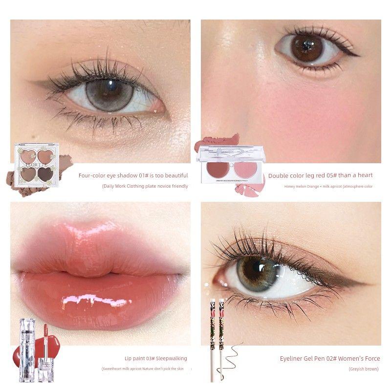 

[Подарочный набор для макияжа] Flortte/FLORTTE Тени для век Многофункциональный крем Подводка для глаз Лак для губ Наборы для макияжа Morning 8 Daily Work Clothing Makeup