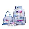 Neuer K-Pop Hexenjäger Aufdruck Schüler Schultasche Rucksack Umhänge Federmäppchen Dreiteiliges Set