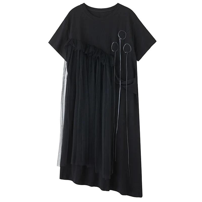 XITAO Irregular Solid Color Loose Dress ZMY1376