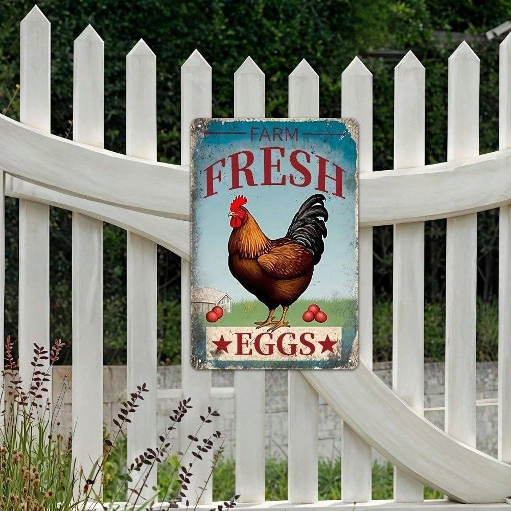 Vintage Metal Farmhouse Sign Chicken Coop Wall Art Decor