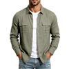Men S Linen Blend Long Sleeve Casual Loose Work Shirt