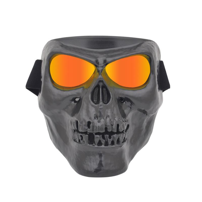 New model goggles and face mask for motorcycle off-road riding, skull face mask, cycling glasses, wind and sand protection goggles Average Size