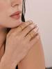 Qiong Yao Minimalist Wave Band: 18K Gold-Plated Stainless Steel Ring