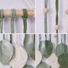 Green Woven Leaf Macrame Handmade Wall Hanging Tapestry  for Bedroom Living