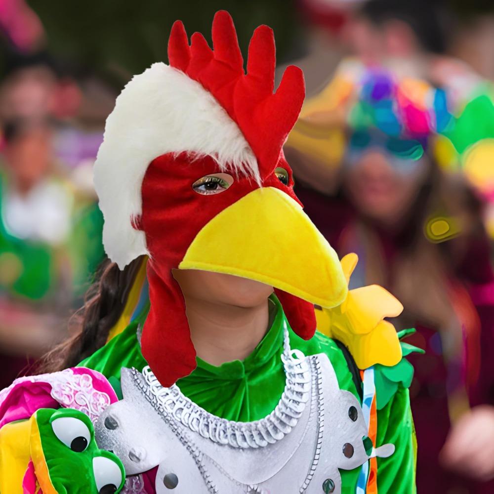 Funny Plush Rooster Hat Chicken Dress Up Animal Costume Hat Warm Fun Animal Headgear for Adults Teens Theme Christmas Party Cap