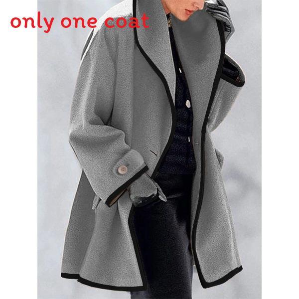 Classic Womens Wool Coat With Solid Color And Button Design For Autumn Winter Casual Wear