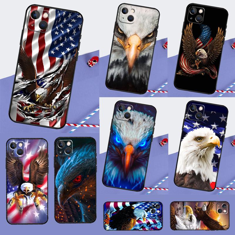 American Eagle Phone Case For iPhone 16 Pro 15 Pro 12 13 Mini 11 14 Pro Max XR 16 15 Plus 16e Cover Coque