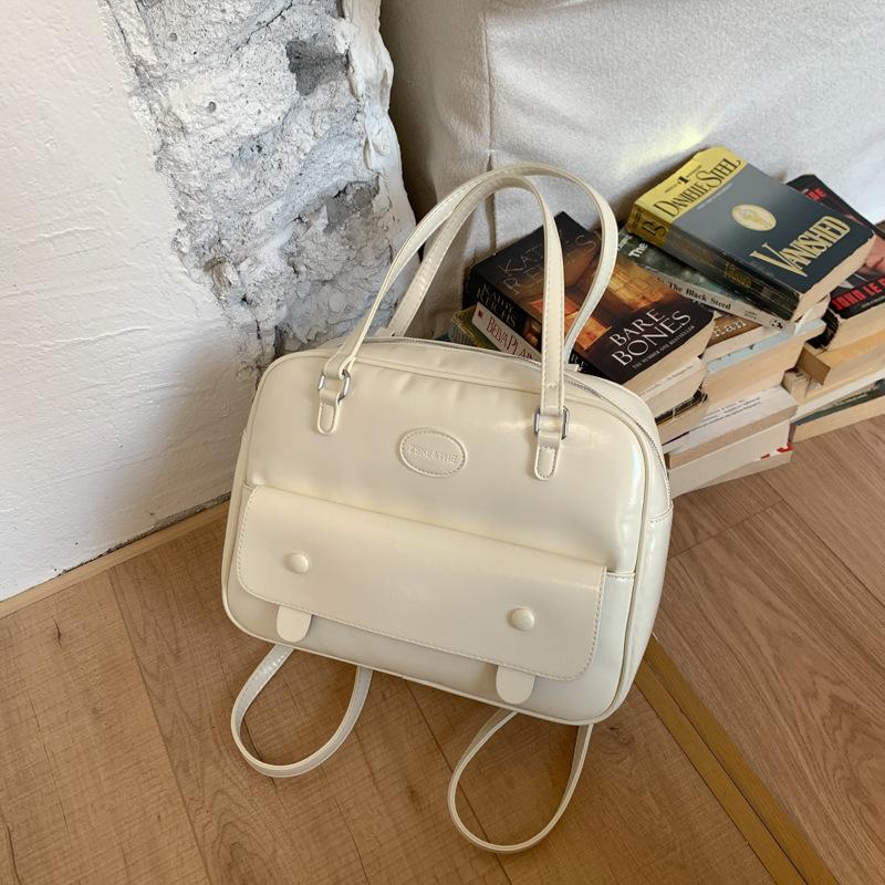 College style student class foreign style leather casual versatile shoulder portable 2025 autumn and winter women's backpack bag