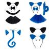 Kids Cats Costumes Set Cats Ears Headbands Tail Bowtie Tutu Skirt Animal Cosplay Costumes for Halloween Christmas Party