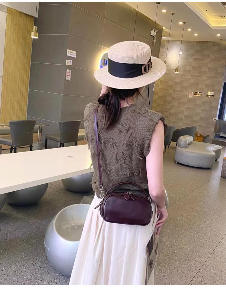 Luxury Women's Genuine Leather Crossbody Handbag - Versatile Mini Cowhide Design