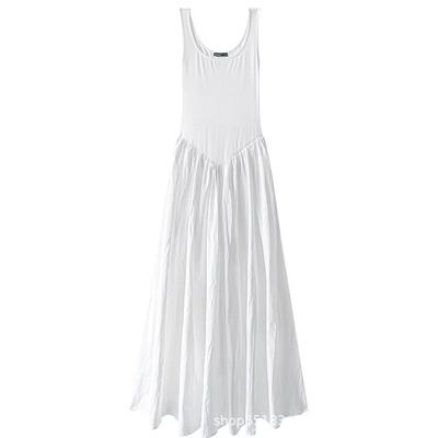 White Suspender Dress for Women In Summer New Style Waist-hugging A-line Slim and Fluffy Skirt French Hepburn Style Long Skirt