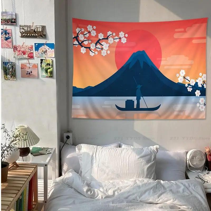 Office Living Room Tapestry Anime Flower Cherry Blossom Tapestry Home Wall Decoration Tapestry