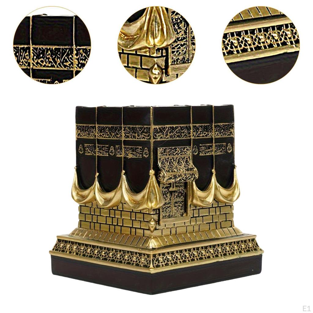 Islamisches Kaba-Replikmodell, Schreibtisch-Skulptur, Figur, Kunsthandwerk, dekorative Tischdekoration für Zuhause
