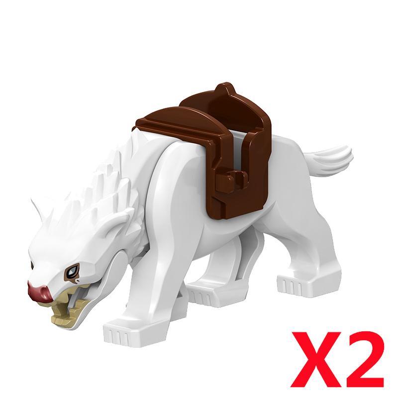 Medieval Military Castle Knight Building Blocks Riding Horse Wolf Bear Animal Vest Weapon Flag Saddle Dragon Toy Brick Gift K024