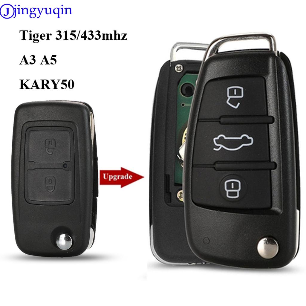 Jingyuqin Remote Car Key Control 2 Buttons Key For Chery Tiggo A3 A5 Karry K50 Tiger Remote Key Fob 315/433MHZ