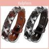 Leather Stylish Womens Punk Mens Bangle Alloy Wristband Cuff Bracelet Jewelry