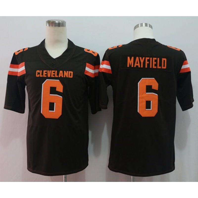 Mens American Football Jersey Brown Team Beckham Jr 13 Mayfield 6 Retro Style Fan Wear Rugby Sports