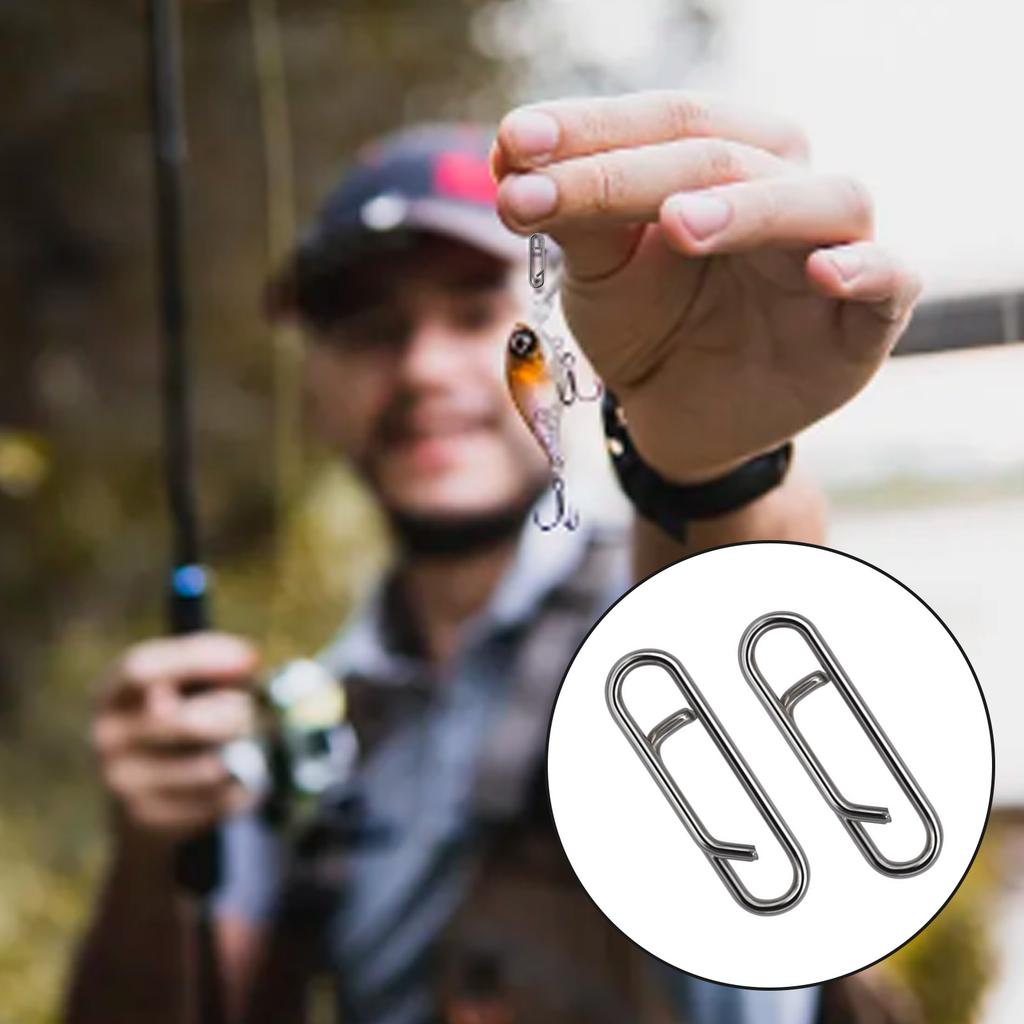 50Pcs Link Split Rings Snaps Power Fishing Clips Connector Fishing Clip Connector Fast Snaps Speed Clips Fishing Tackle