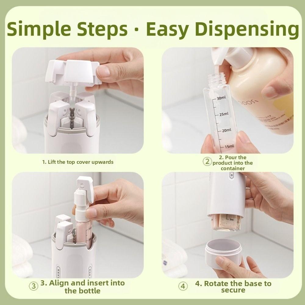 4 In 1 Travel Refillable Bottles Set Leak Proof Liquid Dispenser Bottle  Conditioner