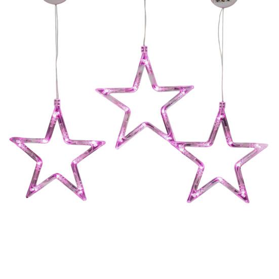 3 Bucăți Lumini Cortină Inimă cu Ventuze Lampă Portabilă Iubire Lumini Fereastră de Ziua Îndrăgostiților cu Telecomandă Iluminat Festiv Romantic