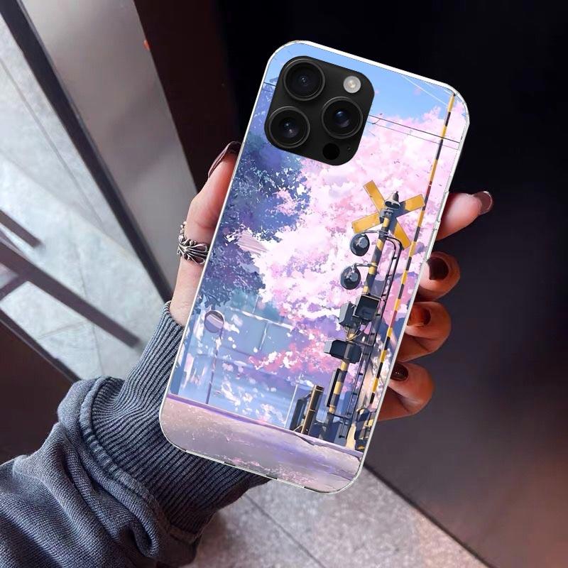 Anime Aesthetic Scenery Phone Case For iPhone 17 Air 16 15 Pro Max 14 Plus 13 Mini 12 11 Cover 7 8 SE Silicone Shell Print Funda