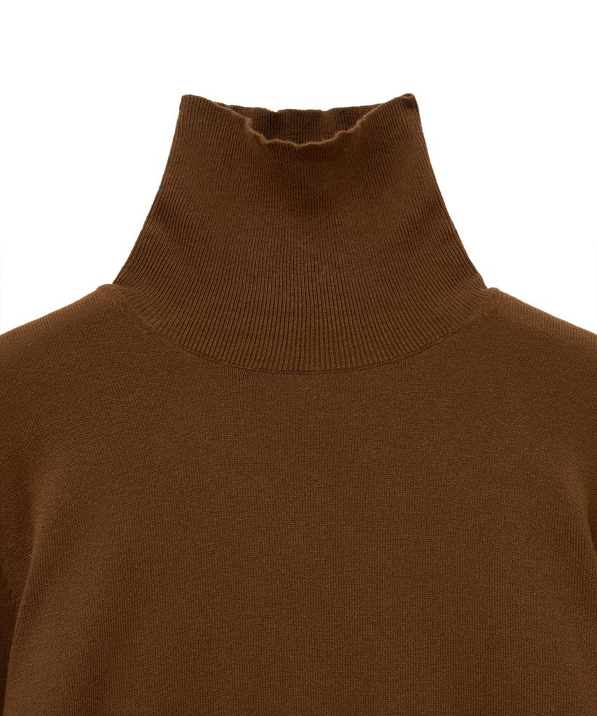 NOIRER Cashmere Cotton Turtleneck (Brown)