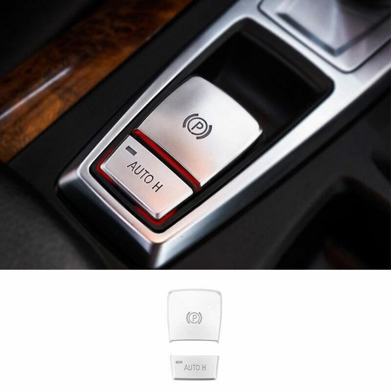 For BMW X5 X6 E70 E71 2008-2013 Silver Console Electronic Handbrake Trim 2PCS