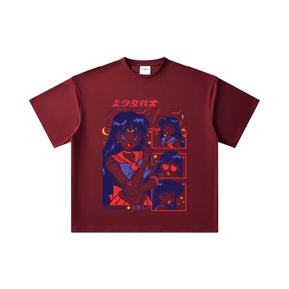 

260 GSM Double Yarn 32 Count 100% Cotton Rei Hino Print Unisex Heavy Cotton T Shirt 2XL