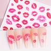1pcs Kiss Print Nail Art Stickers, Matte Finish Self-Adhesive Decals for Valentine's Day & Daily DIY Manicure