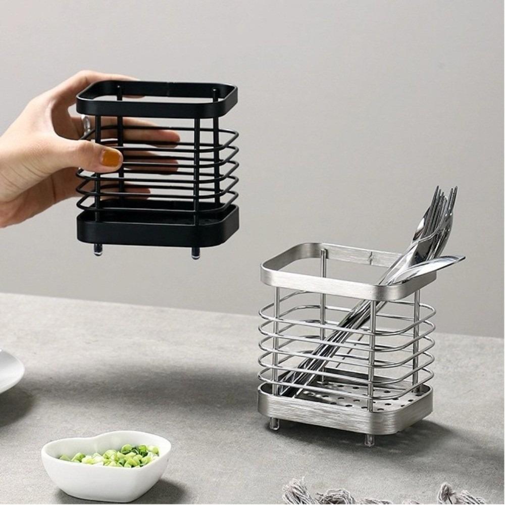 Rectangular Utensil Drying Rack Stainless Steel Chopstick Storage Organizer  Kitchen